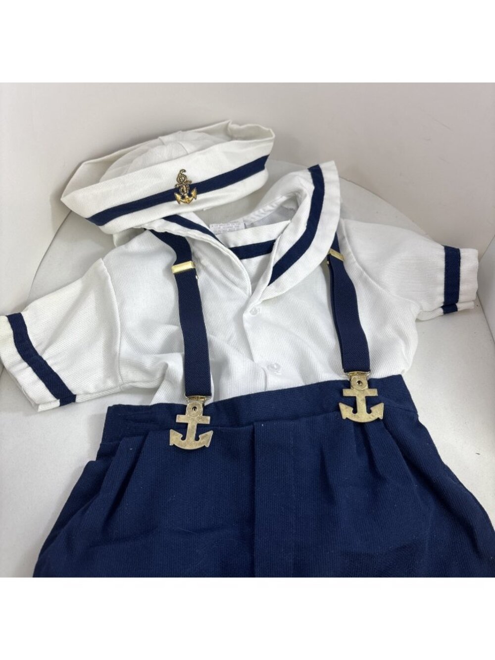 Vtg Good Lad Sailor Knickers Hat US Navy Patriotic Suspenders Outfit 4T Costume